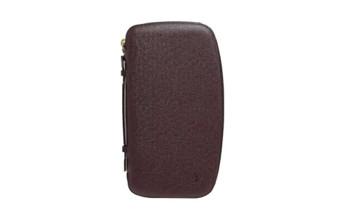 LOUIS VUITTON Leather Wallet Regular Unisex Mahogany