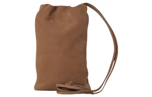 THE ROW Suede One Shoulder Crossbody Cell Phone Pouch Women's Tundra