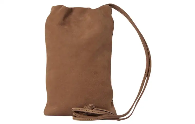 THE ROW Suede One Shoulder Crossbody Cell Phone Pouch Women's Tundra