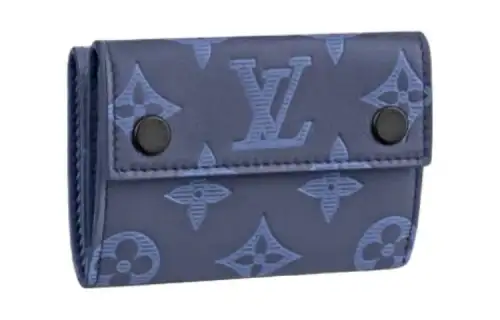 LOUIS VUITTON Discovery Cow Leather Backpack Wallet Regular Unisex Blue