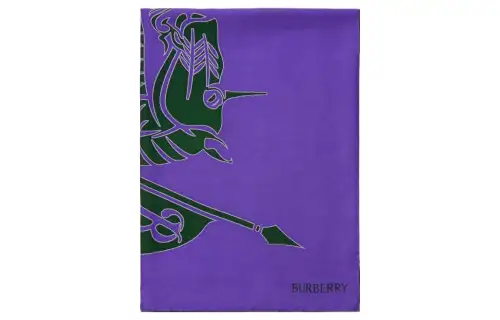 Burberry Knit Scarves Unisex Purple