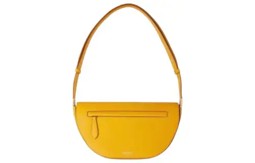 Burberry Olympia Leather Shoulder Bag, Crescent Bag, Handbag, Shoulder Bag Mini Women's Bright Yellow