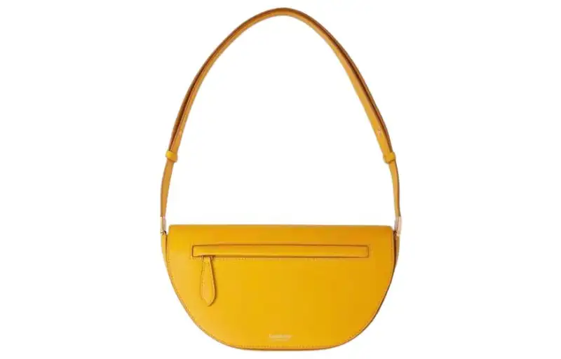 Burberry Olympia Leather Shoulder Bag, Crescent Bag, Handbag, Shoulder Bag Mini Women's Bright Yellow