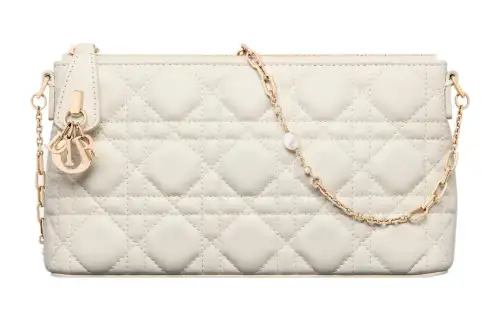 DIOR Sheepskin Crossbody Bag, Shoulder Bag Women's Milk White