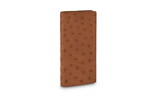 LOUIS VUITTON Ostrich Leather Wallet Unisex Tobacco