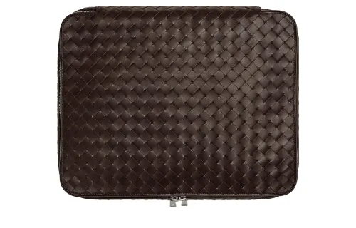 Bottega Veneta Calfskin Storage Bag Medium Size Men's Dark Brown