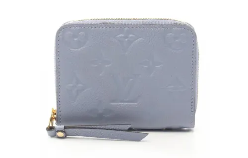 LOUIS VUITTON Zippy Leather Coin Purse Wallet Regular Women's Light Blue