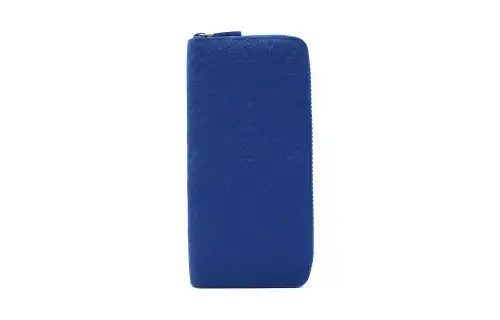 LOUIS VUITTON Cow Leather Wallet Men's Blue