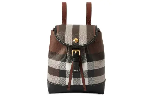 Burberry Adjustable Strap Polyurethane Backpack Mini Women's Brown & Multicolor