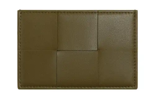 Bottega Veneta CASSETTEIntrecciato Woven Cow Leather Card Holder Regular Men's Mud Brown