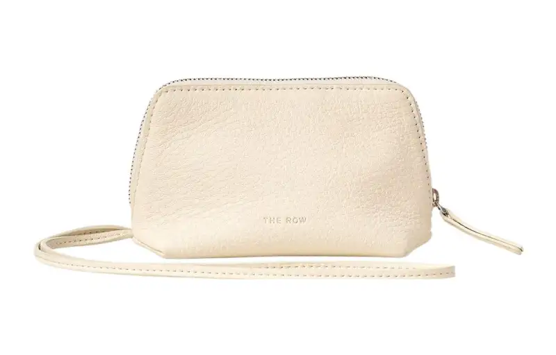 THE ROW Crushed Calfskin Clutch Mini Women's Ivory White