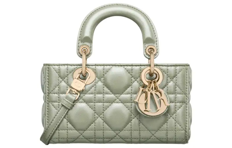 DIOR Lady D JOY Sheepskin Crossbody Handbag Extra Mini Women's Light Cactus Green