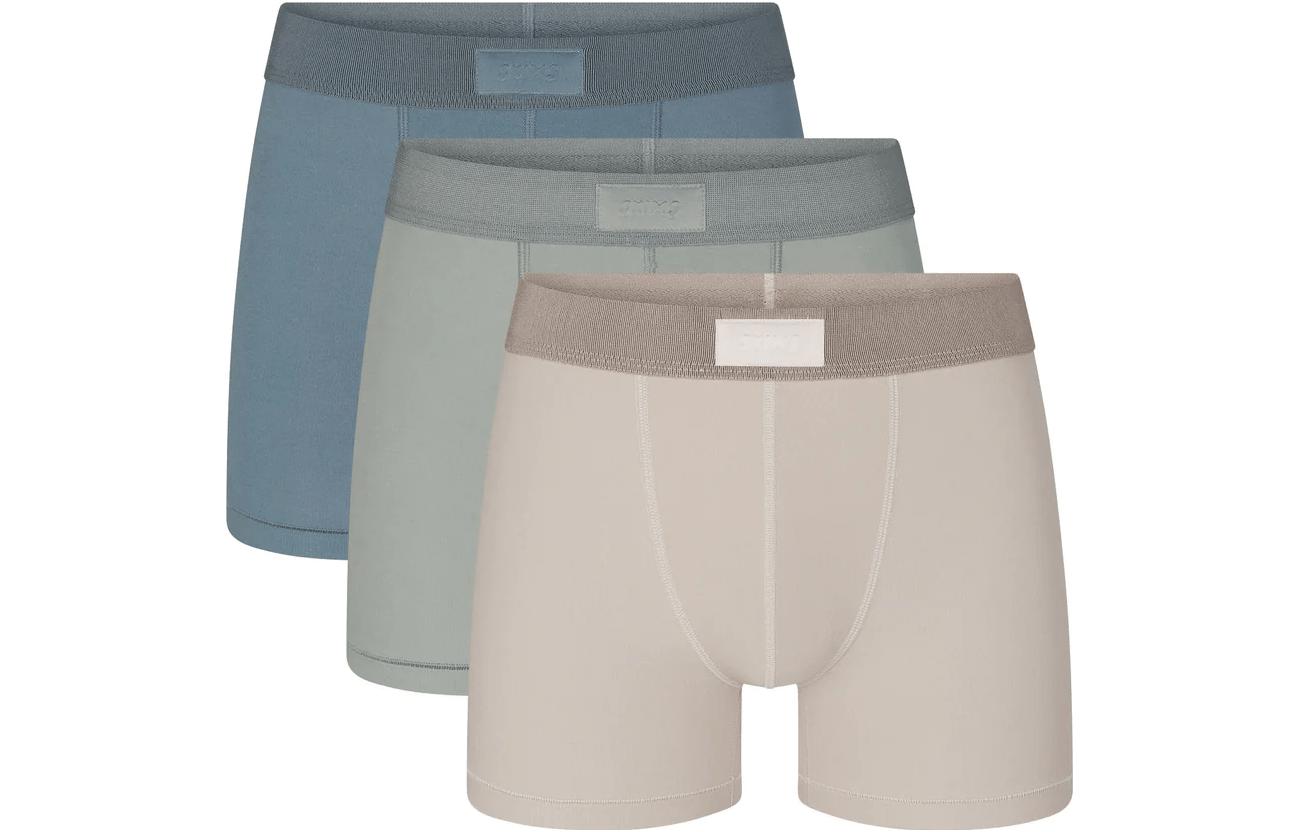 SKIMS FW23 MENS Series MENS 3\" BOXER BRIEF 3-PACK Cotton Soft Shorts Boxer Briefs Men's Style