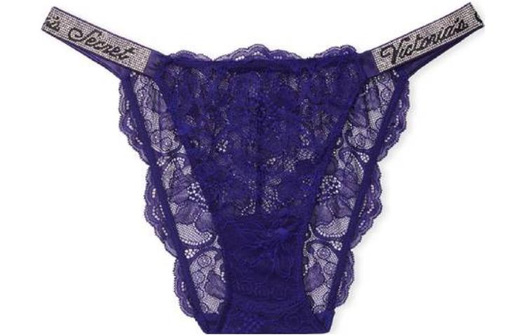 Женские трусы Victoria's Secret Rhinestone Strap Thong (черные)