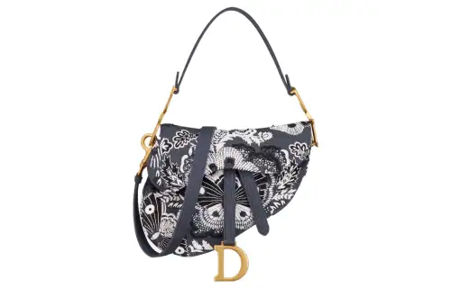 DIOR Saddle Denim Saddle Bag, One Shoulder Handbag Women's Denim Blue