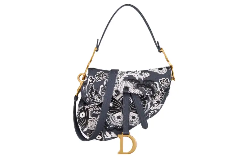 DIOR Saddle Denim Saddle Bag, One Shoulder Handbag Women's Denim Blue