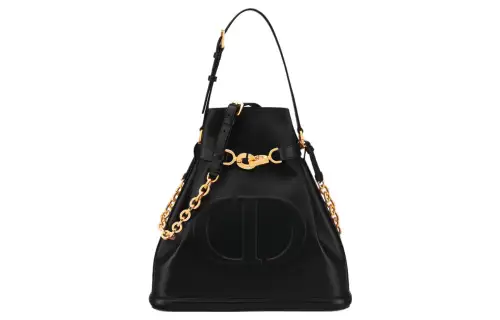 DIOR C'est Dior Calfskin Crossbody One Shoulder Handbag Large Women's Black