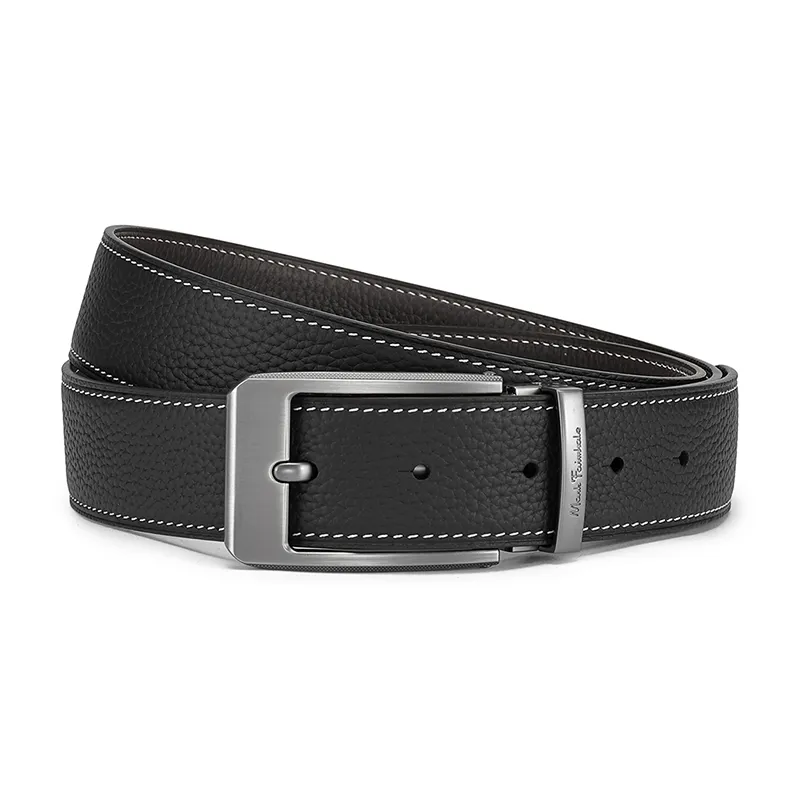 FAIRWHALE Cow Leather Belts Men's Width 3.4CM Gift Box Set