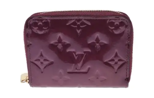 LOUIS VUITTON Patent Leather Coin Purse Women's Beast Red