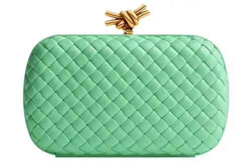 Bottega Veneta KNOT Lambskin Golden Mouth Bag Evening Clutch Bag Regular Women's Mint Green