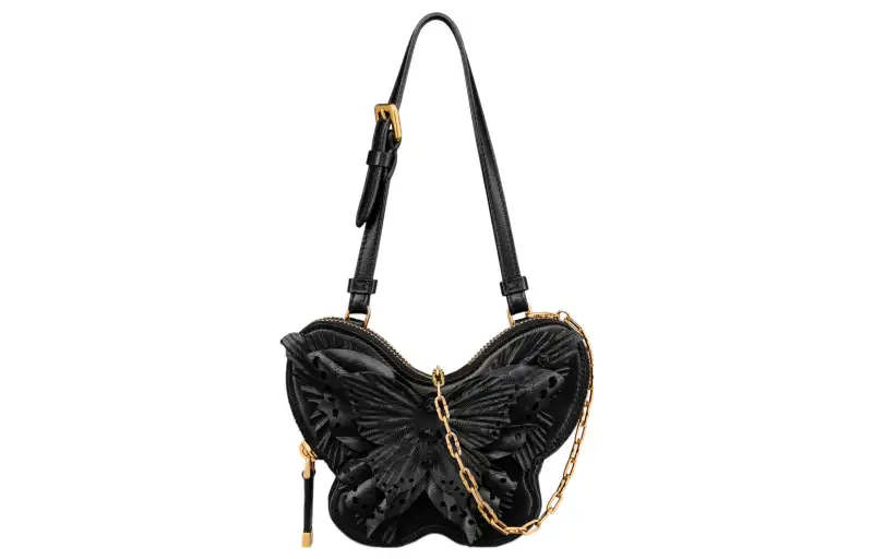 DIOR Caro Sheepskin Crossbody Handbag, Shoulder Bag Women's Black