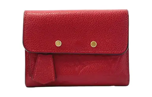 LOUIS VUITTON Embossed Grain Cow Leather Wallet Regular Women's Red