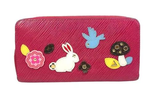 LOUIS VUITTON Zippy Epi Leather Wallet Women's Fuchsia