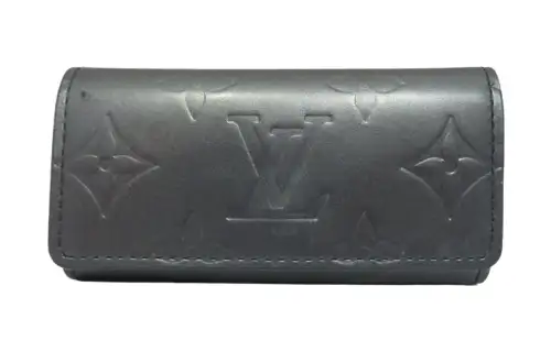 LOUIS VUITTON Monogram Mat Wallet Unisex Gray