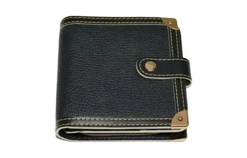 LOUIS VUITTON Leather Wallet Regular Unisex Black