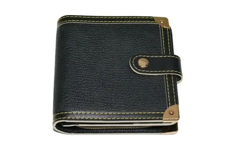 LOUIS VUITTON Leather Wallet Regular Unisex Black