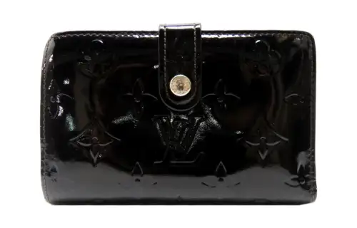 LOUIS VUITTON Patent Leather Wallet Unisex Dark Purple Red