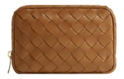 Bottega Veneta Intrecciato Calfskin Clutch Small Women's Wood Color