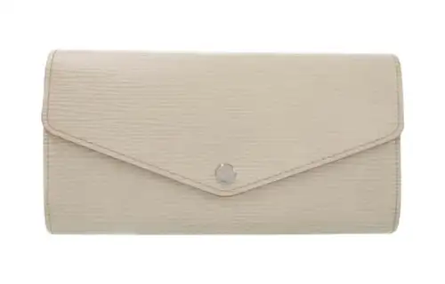LOUIS VUITTON Leather Wallet Regular Women's Beige