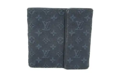 LOUIS VUITTON Canvas Wallet Mini Unisex Blue