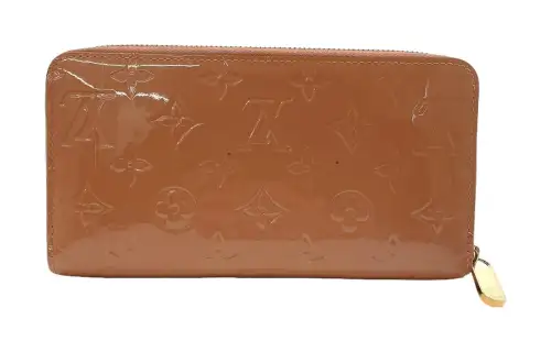LOUIS VUITTON Zippy Patent Leather Wallet Women's Brown