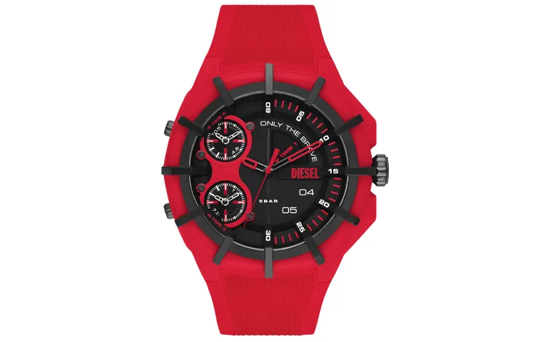 DIESEL Wrist Watches Quartz Movement Silicone Strap Black Dial Men's Watches ['50', 149262]m Waterproof DZ1989 Set