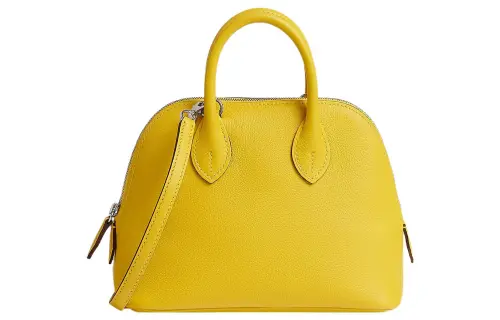 HERMES Bolide Evercolor Calfskin Bowling Bag, Handbag Mini Women's 9O Jaune De Naples Yellow