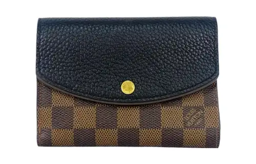 LOUIS VUITTON Coated Canvas With Leather Wallet Women's Brown