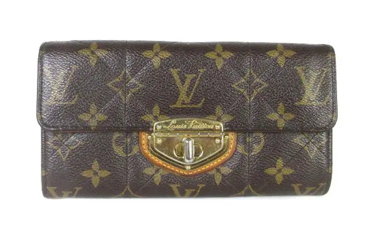 LOUIS VUITTON Print Canvas Wallet Unisex Brown
