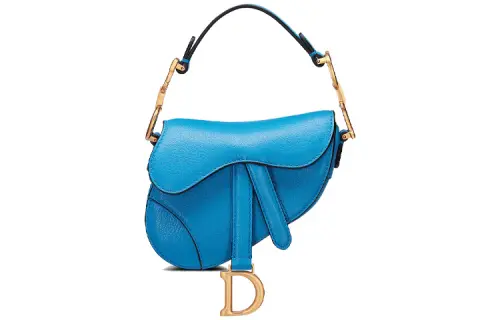 DIOR Saddle Detachable Strap Sheepskin Saddle Bag, Shoulder Bag, Crossbody Bag, Handbag Extra Mini Women's Tide Blue