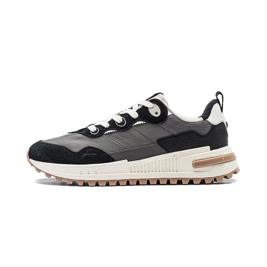 LiNing Wind Rider 2.0 Anti-Slip Wear-Resistant Low-Top Casual Shoes Men's Asphalt Gray