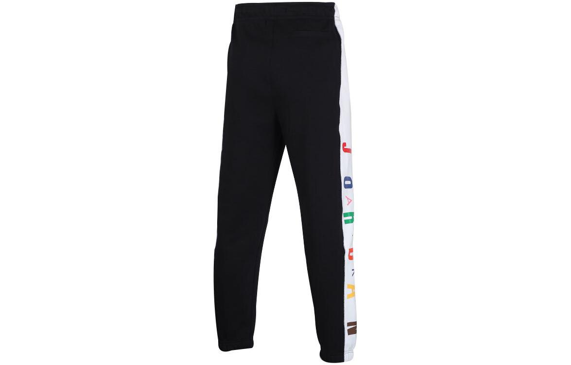 Jordan Multi Label Fleece Lined Thermal Cuffed Retro Sports Pants Knitted Sweatpants Men’s Black