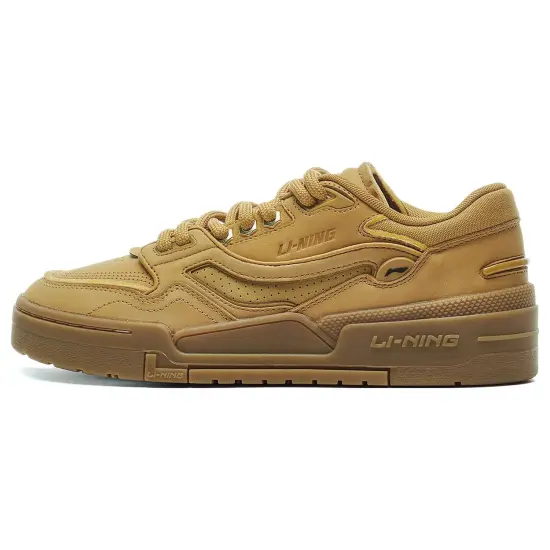 LINING 001 BTC Skateboard Shoes Men Low-Top Yellow Brown