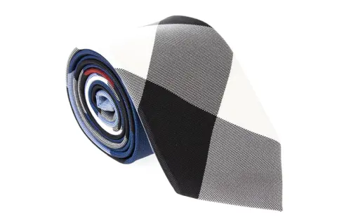 Burberry Plaid Silk Ties Unisex Multicolor
