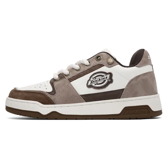 Dickies Skateboard Shoes Men Low-Top White Coffee