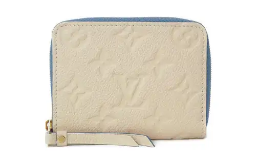 LOUIS VUITTON Zippy Zip Closure Monogram Empreinte Leather Coin Purse Wallet Women's Butter Blue