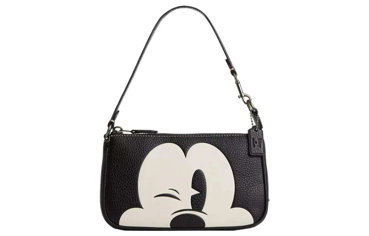 COACH X Disney Nolita 19 Mickey Mouse Shoulder Bag Handbag Black/White