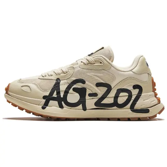 ANTA Running Shoes Men Low-Top Beige Yellow/Black