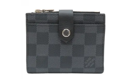 LOUIS VUITTON PVC Canvas Card Holder, Wallet Unisex Black Gray