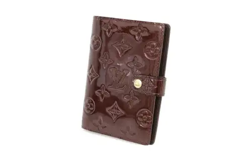 LOUIS VUITTON Leather Wallet Unisex Red Purple